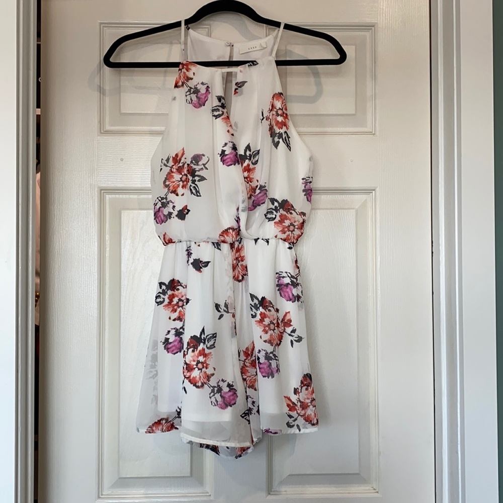 Lush floral short romper